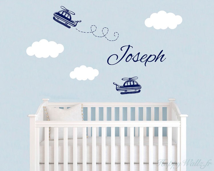Hélicoptère et nuages personnalisé nom Hélicoptère et nuages personnalisé nom